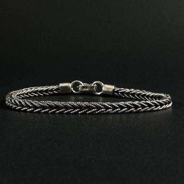 Pulsera Trenzada Espiga en Plata 950 – Estilo Minimalista Masculino